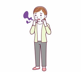 Young woman in a cardigan_smell