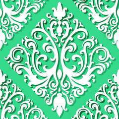 Damask ornament , seamless pattern for textiles, wallpapers and other. Vector image.