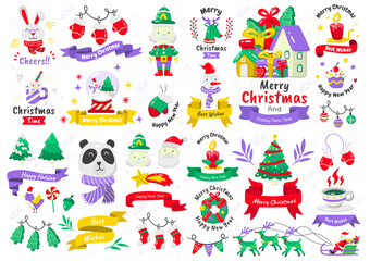Fototapeta premium christmas label Vector Logo for banner