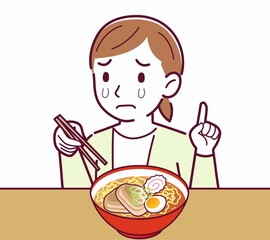 Young woman in a cardigan_ramen