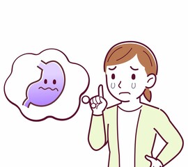 Young woman in a cardigan_stomach