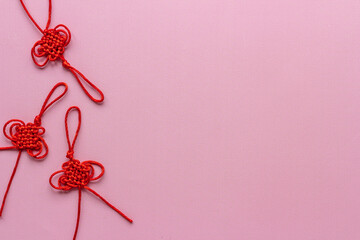 Chinese traditional knots for luck, overhead view