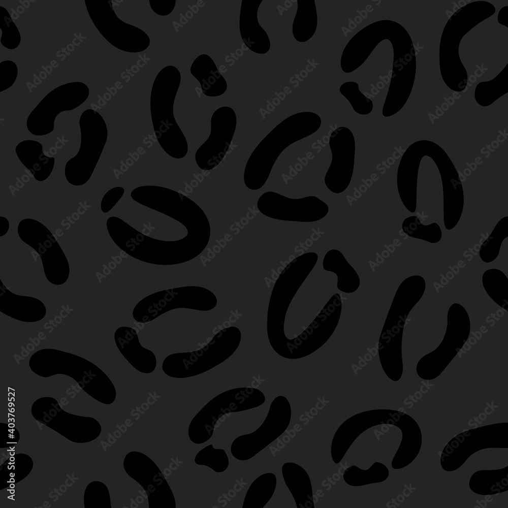 Poster Dark cheetah animal print leopard repeat pattern design,