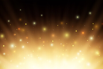 Fototapeta premium Abstract glowing burning fire light rays with sparcs and particles over black background.