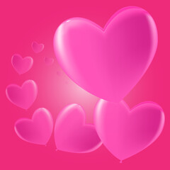 Valentines day background with heart pattern and typography of happy valentines day text . Vector illustration.