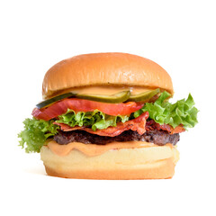 Cheese hamburger sadwich isolated on white background