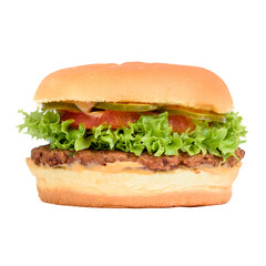 Cheese hamburger sadwich isolated on white background