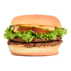 Cheese hamburger sadwich isolated on white background