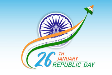 Fototapeta premium 26 th January Indian Republic Day vector illustration background concept.
