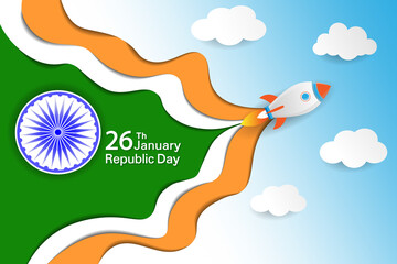 26 th January Indian Republic Day vector illustration background concept.