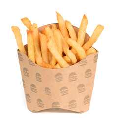 french fries on white background