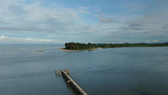 The Sematan Beach and Coastline of the most southern part of Sarawak and Borneo Island