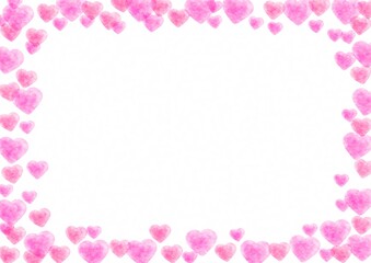 画面がピンクのハートで囲まれたフレーム素材