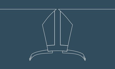 Bishop mitre. Catholic hat icon. Thin line style