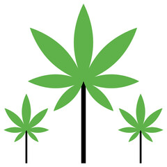 Fototapeta na wymiar Medical Cannabis Plant and Leaves Concept, Weed Varieties and strains vector color icon design, Marijuana and psychoactive drug Symbol on white background, Hashish and Hemp Sign,