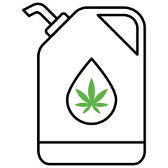 Cannabidiol Container Concept, Cbd oil Vector Icon Design, Marijuana and psychoactive drug Symbol on white background, Hashish and Hemp Sign,