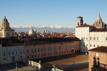 Italy, Turin: panoramic view of the Royal Palace