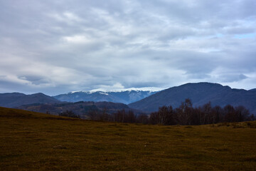 Mountain landscape with the Carpathian Mountains. Romania Country.