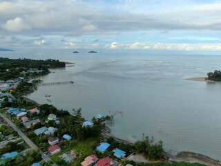 The Sematan Beach and Coastline of the most southern part of Sarawak and Borneo Island
