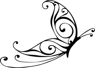 Butterfly tattoo design, vector lustration