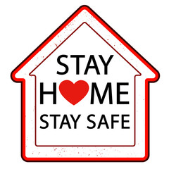 Stay home stay safe, stay alive save lives. Icon coronavirus pandemic awareness campaign vector logo on white background. Sweet home. Sticker and icon.Social media campaign COVID 19 illustration.