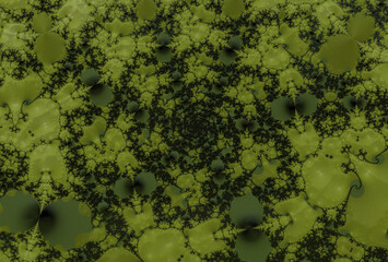 Fantastic green fractal background. Abstract fractal texture. Digital art.