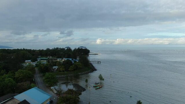 The Sematan Beach and Coastline of the most southern part of Sarawak and Borneo Island