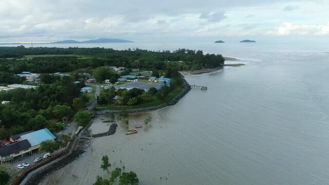 The Sematan Beach and Coastline of the most southern part of Sarawak and Borneo Island