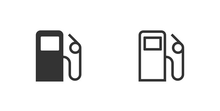 Gas Station Icon. Fuel Symbol Isolated Flat Vector Road Sign