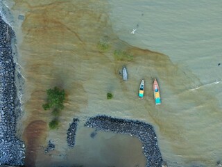The Sematan Beach and Coastline of the most southern part of Sarawak and Borneo Island