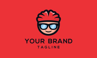 cyclist logo, a cyclist who smiles happily after riding.