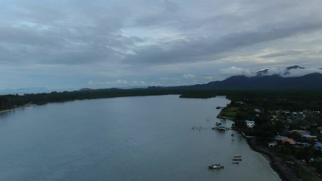 The Sematan Beach and Coastline of the most southern part of Sarawak and Borneo Island