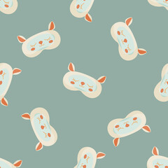 Lamb gray and brown color chaotic seamless pattern on light green background. Children graphic design element for different purposes.