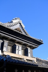 小江戸川越　蔵造りの町並み　青空に映える土蔵