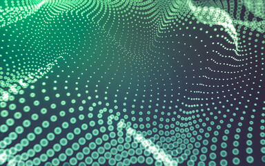 Abstract background. Molecules technology with polygonal shapes, connecting dots and lines. Connection structure. Big data visualization.