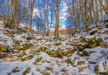 Monti Sabini (Rieti, Italy) - The snow capped mountains in the province of Rieti, Sabina area, near...