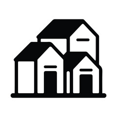 Architecture, buildings icon. Black vector graphics