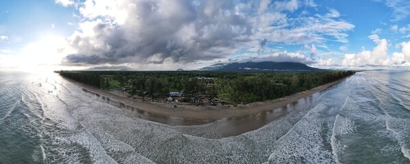 The Sematan Beach and Coastline of the most southern part of Sarawak and Borneo Island