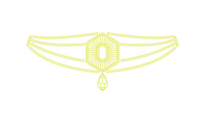 エメラルドのティアラ　線画イラスト_29	
