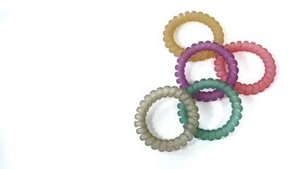 Colorful hair bands isolated on white background