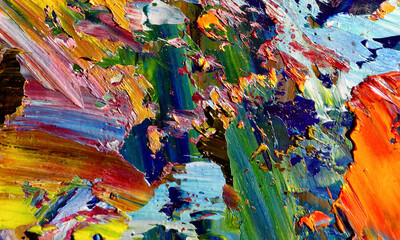 Color texture. Hand drawn oil painting on canvas. Abstract art background.  Modern, contemporary...