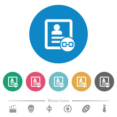 Link contact flat round icons