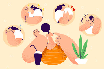 Stress, mental disorder and distracted behaviour concept