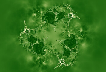 Fantastic green fractal illustration. Digital art.