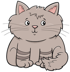 cute fluffy cat or kitten cartoon animal character