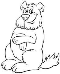 cartoon shaggy dog comic character coloring book page