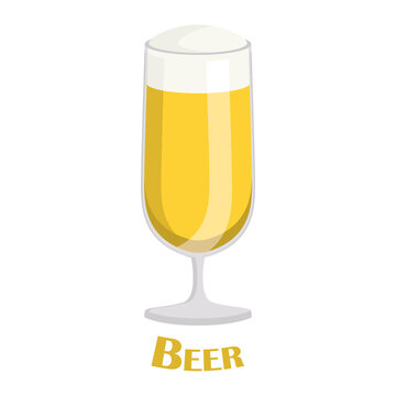 Beer glass set. Drink beverage and alcohol theme. Beer mug with foam icon. Bar, pub symbol, logo illustration. Vector illustration