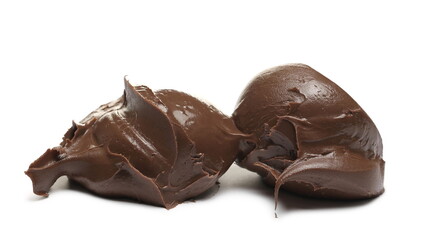 Creamy chocolate isolated on white background