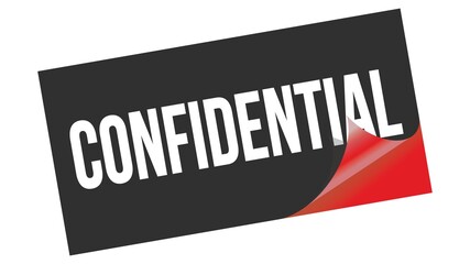 CONFIDENTIAL text on black red sticker stamp.