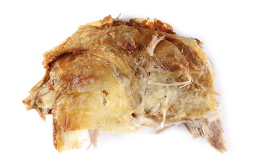 Goat meat roast with bones isolated on white background, top view